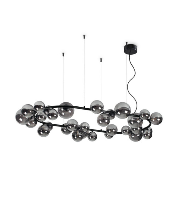 PERLAGE Pendant Lamp Glass, Black Metal