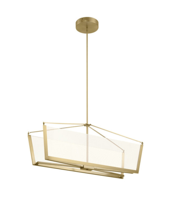 Lámpara colgante Kichler Aluminio, hierro, guía de luz acrílica transparente Oro champán