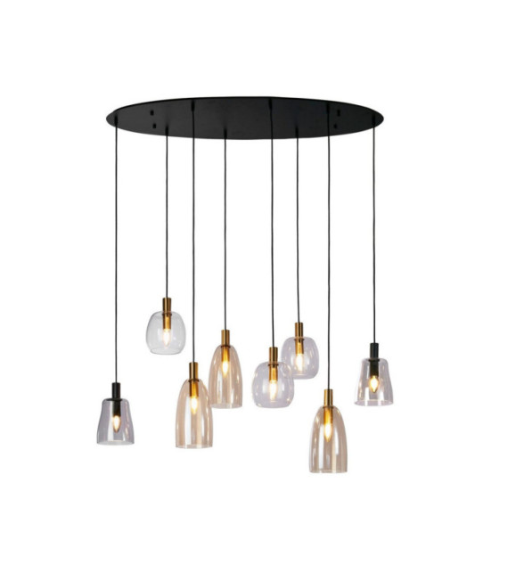 Divine Pendant Light Mild steel, Black glass