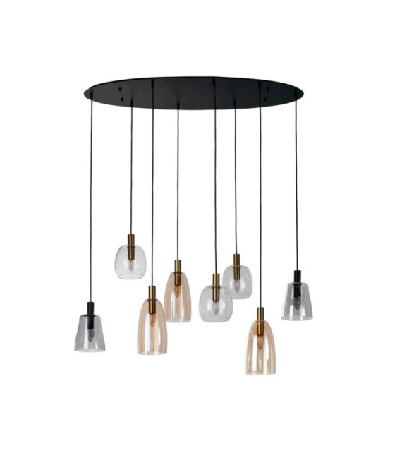 Divine Pendant Light Mild steel, Black glass