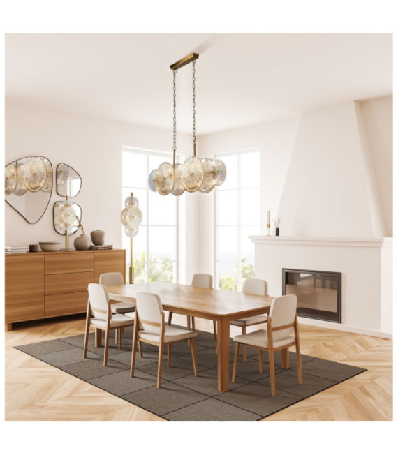 Wagon pendant light Mild steel, glass Brass