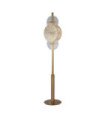 Wagon Floor Lamp Mild Steel, Glass Brass