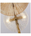 Wagon Floor Lamp Mild Steel, Glass Brass