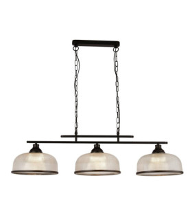 Highworth pendant light Mild steel, Black glass