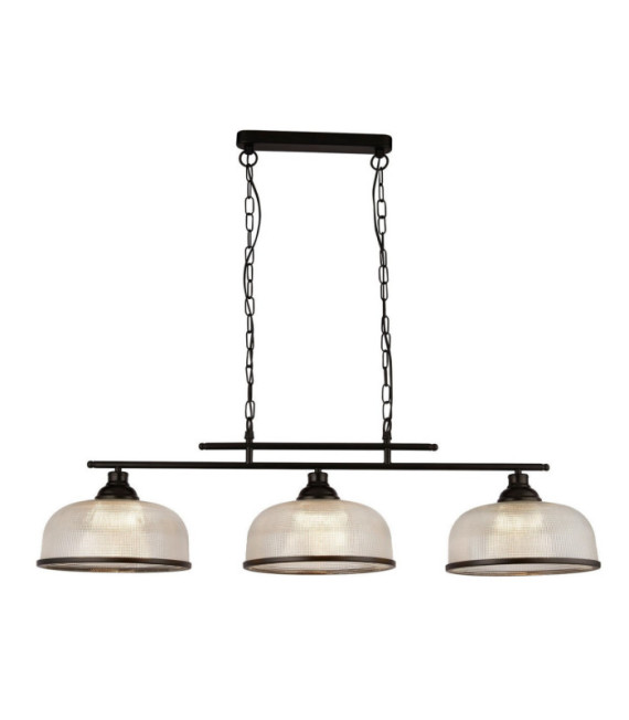 Highworth pendant light Mild steel, Black glass