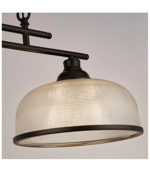 Lámpara colgante Highworth Acero dulce, Vidrio negro