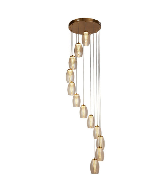 Cyclone pendant light Mild steel, glass, acrylic Bronze