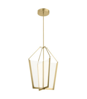 Lámpara colgante LED Kichler Hierro, guía de luz transparente, acrílico, aluminio Oro champán