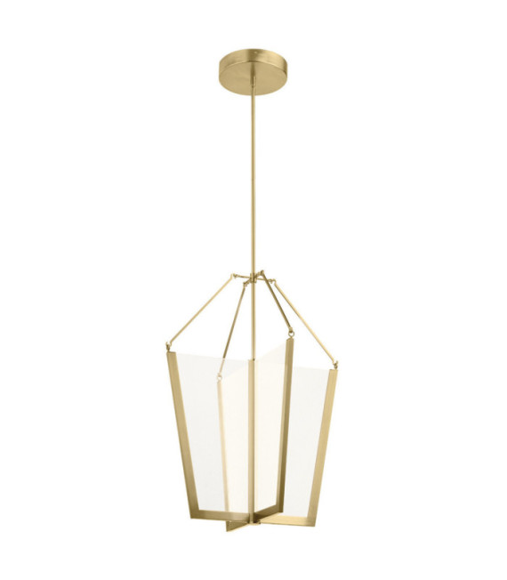 Lámpara colgante LED Kichler Hierro, guía de luz transparente, acrílico, aluminio Oro champán