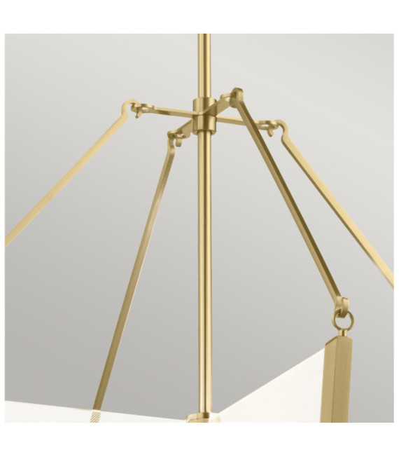 Lámpara colgante LED Kichler Hierro, guía de luz transparente, acrílico, aluminio Oro champán