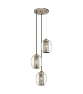 Asher Pendant Steel, Glass Antique Pewter