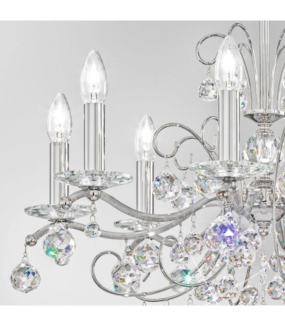 Candelabro clásico CARMEN 2 cromo 8 bombillas