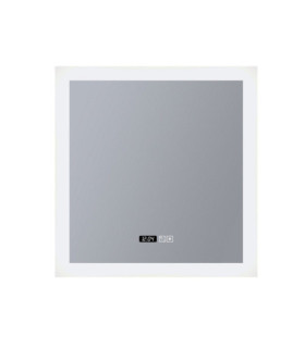 Mirroir Salle de bains Square Acier doux,verre Clair, blanc