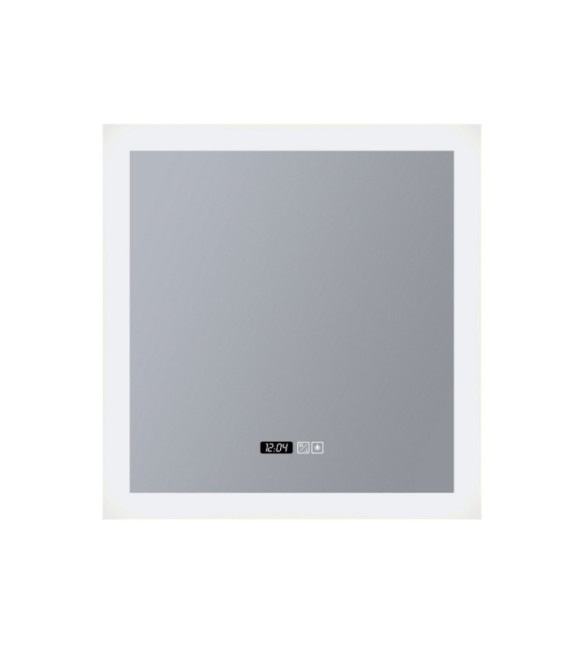 Mirroir Salle de bains Square Acier doux,verre Clair, blanc