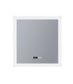Bathroom Mirror Square Mild Steel, Clear Glass, White