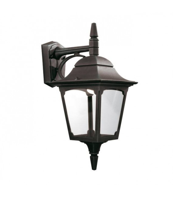 Kapellenwandlampe, schwarzes Aluminium und Glas