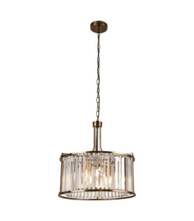 Suspension Victoria Acier doux,verre Laiton Antique