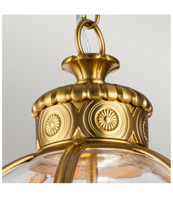 Feiss pendant light Transparent glass, steel Burnished brass