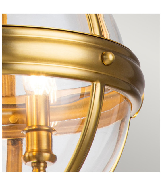 Suspension Feiss Verre transparent,acier Laiton bruni
