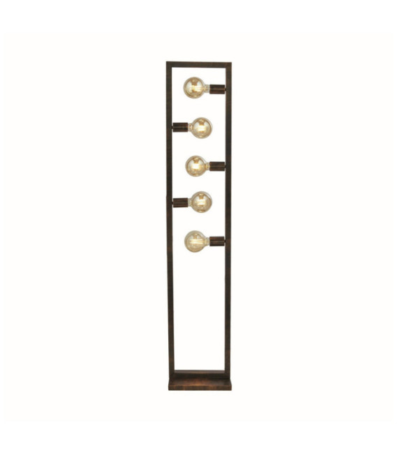 Lampada da terra oblunga in acciaio dolce marrone rustico
