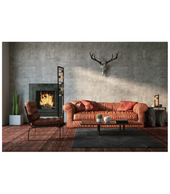 Oblong Floor Lamp Mild Steel Rustic Brown