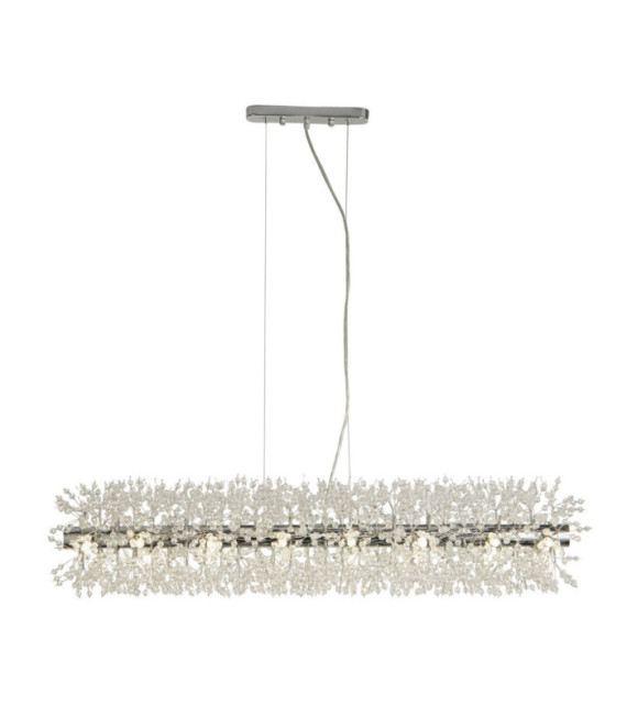 Sunburst pendant light Mild steel, Clear glass, chrome