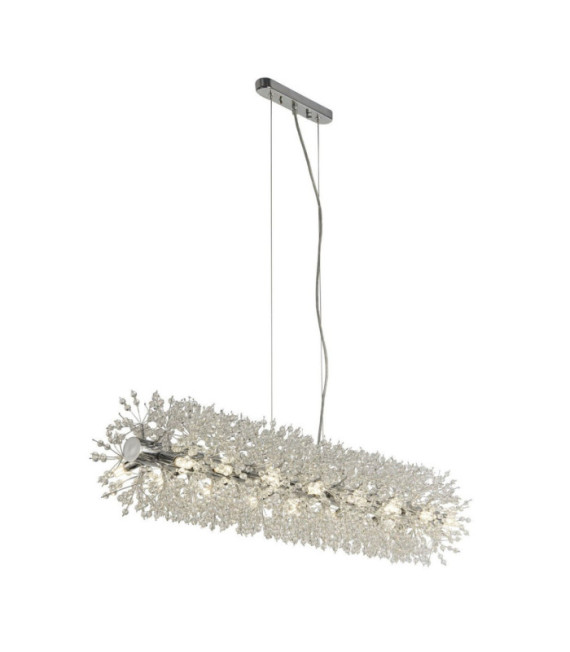 Sunburst pendant light Mild steel, Clear glass, chrome