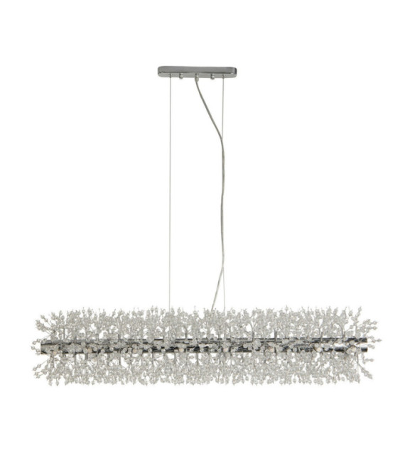 Lámpara colgante Sunburst Acero dulce, Vidrio transparente, cromo