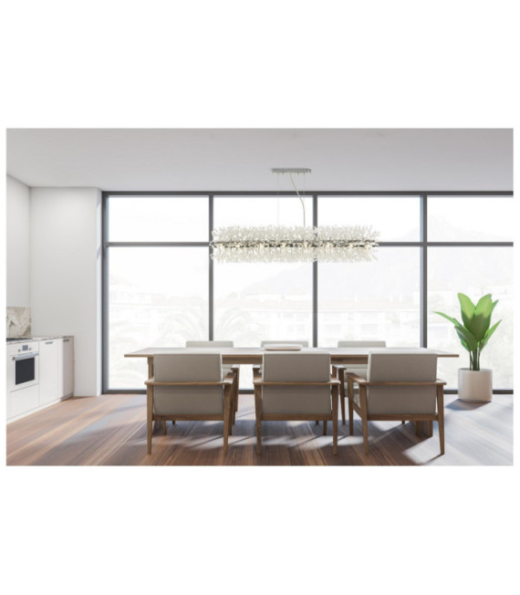 Lampada a sospensione Sunburst Acciaio dolce, vetro trasparente, cromo