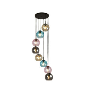 Suspension Mardi Acier doux,verre Noir