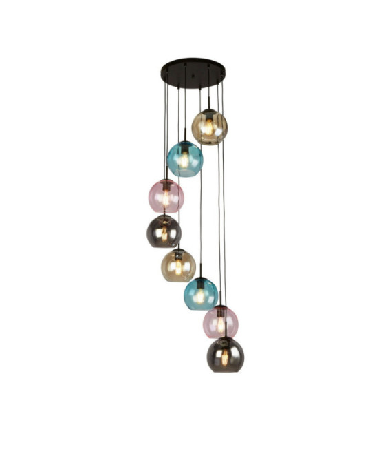 Mardi Pendant Light Mild steel, Black glass