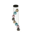 Suspension Mardi Acier doux,verre Noir