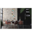Suspension Mardi Acier doux,verre Noir