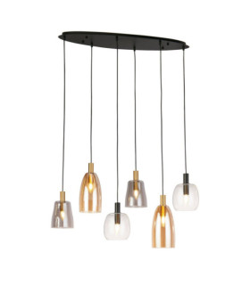 Suspension Divine Acier doux,verre Noir