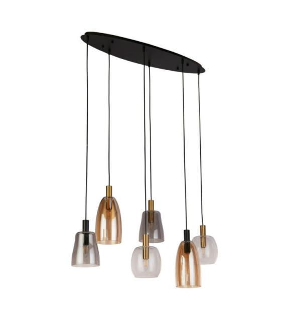 Suspension Divine Acier doux,verre Noir