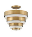 Hinkley Faux Alabaster Ceiling Light, Heritage Brass Steel