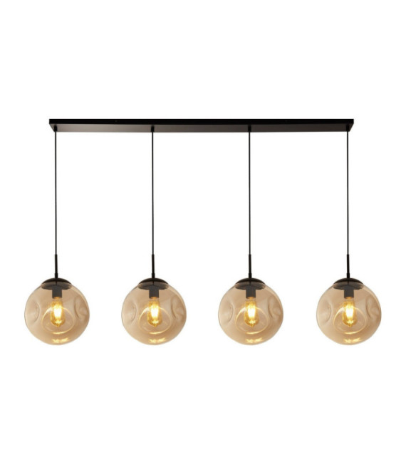 Punch Pendelleuchte Weichstahl, schwarzes Glas