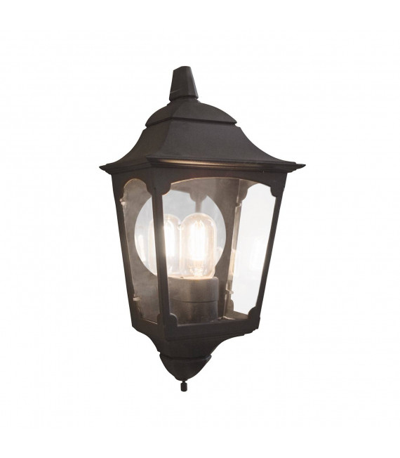 Kapellenwandlampe, schwarzes Aluminium und Glas