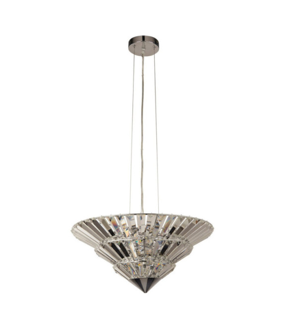 Suspension Savannah Acier doux,verre Clair, chromé