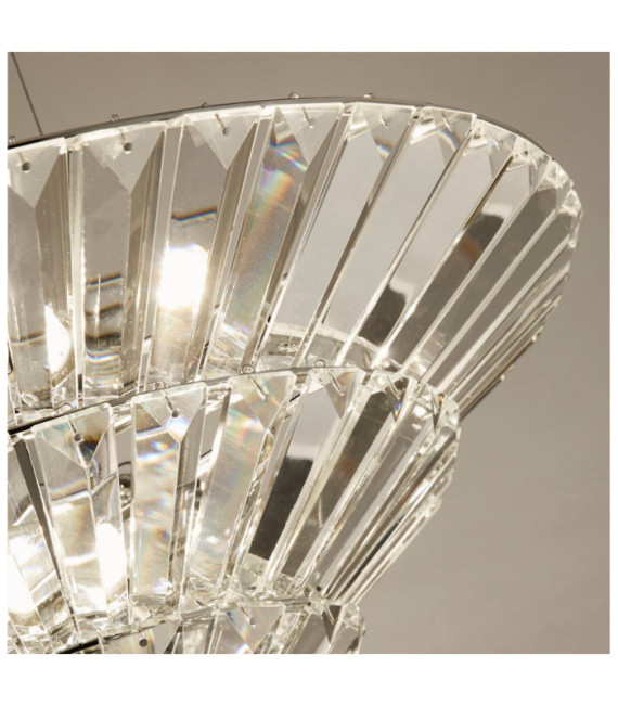 Savannah Pendelleuchte Weichstahl, klares Glas, Chrom
