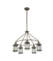 Kichler outdoor pendant light Aluminum, brass, transparent grained glass Burnished bronze