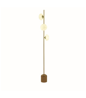 Pebble Floor Lamp Mild Steel White, Satin Brass