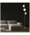 Lampadaire Pebble Acier doux Blanc, Laiton satiné