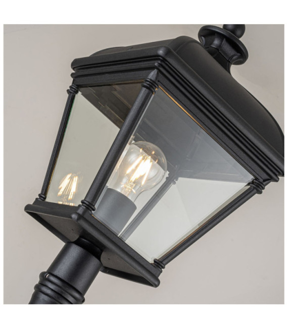 Lampada da terra per esterno Bayview Fusione di alluminio, vetro trasparente molato Nero