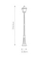 Bayview outdoor floor lamp Cast aluminum, transparent beveled glass Black