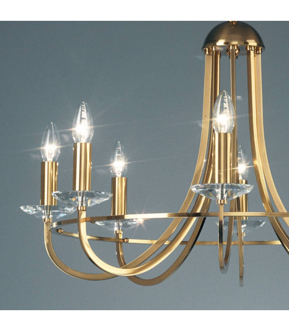 Chandelier classique IMPERIAL laiton Anglais 8 ampoules