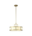 Suspension Fusion Verre Opale,Acier Laiton naturel peint