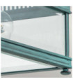 Holborn outdoor ceiling light Clear glass, solid brass Verdigris