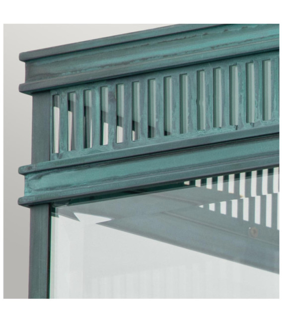 Holborn outdoor ceiling light Clear glass, solid brass Verdigris