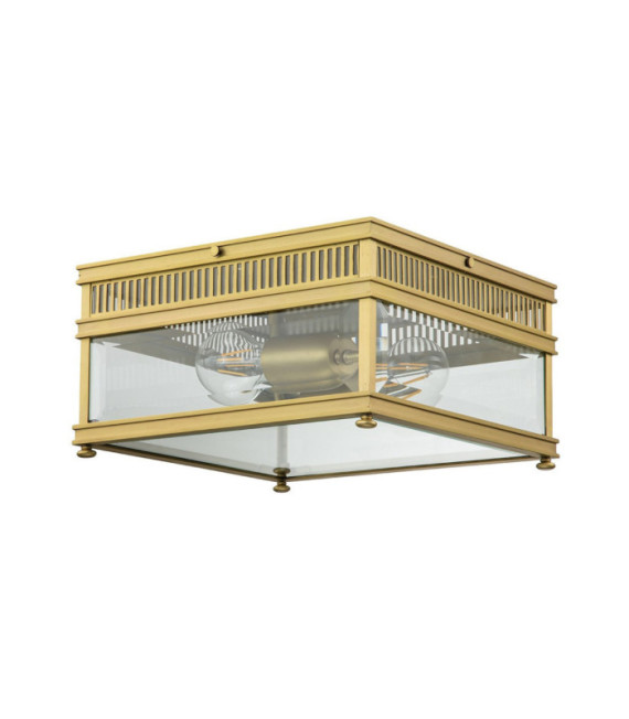 Plafonnier extérieur Holborn Verre transparent,laiton massif Laiton brossé